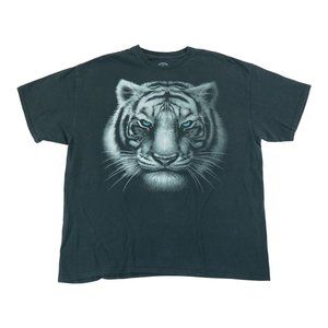 DOM Men's Tiger Graphic Short Sleeve‎ T-shirt 100% Cotton Black Size XL